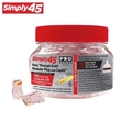 Simply45 ProSeries Pass Through Red Tint, Hi/Lo Stagger - Cat6/6a UTP with Cap45 - 100pc Jar SIM-S45-1700P